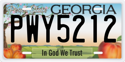 GA license plate PWY5212
