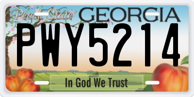GA license plate PWY5214