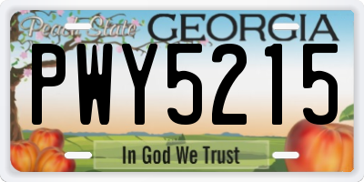 GA license plate PWY5215