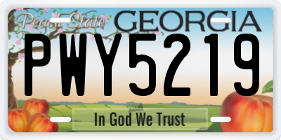 GA license plate PWY5219