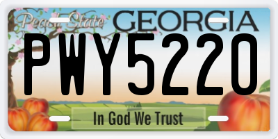 GA license plate PWY5220