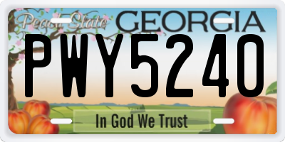 GA license plate PWY5240