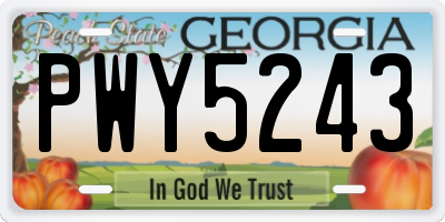 GA license plate PWY5243