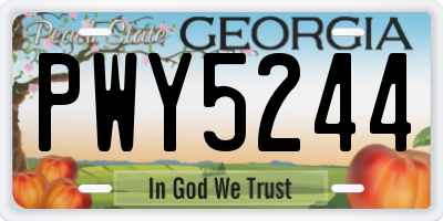 GA license plate PWY5244
