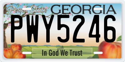 GA license plate PWY5246