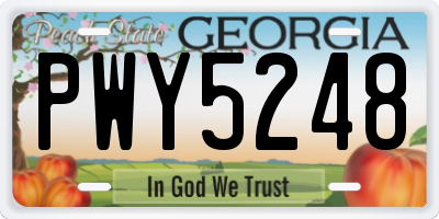 GA license plate PWY5248