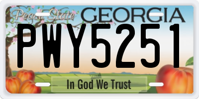 GA license plate PWY5251