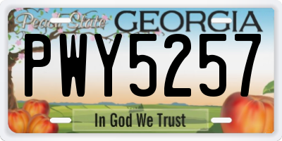 GA license plate PWY5257