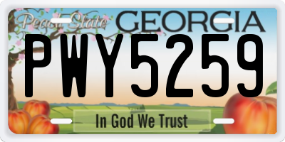 GA license plate PWY5259