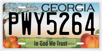 GA license plate PWY5264
