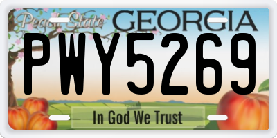 GA license plate PWY5269