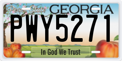 GA license plate PWY5271