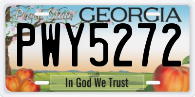 GA license plate PWY5272