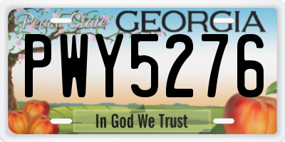 GA license plate PWY5276