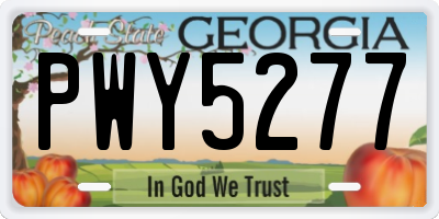 GA license plate PWY5277