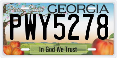 GA license plate PWY5278