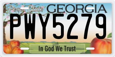 GA license plate PWY5279