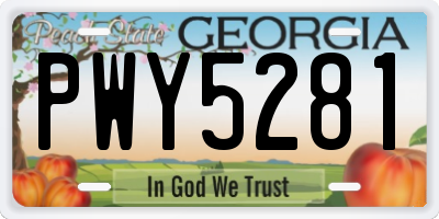 GA license plate PWY5281