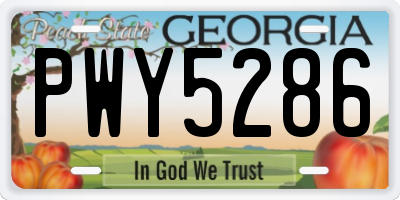 GA license plate PWY5286