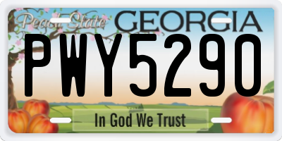 GA license plate PWY5290