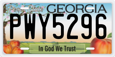 GA license plate PWY5296