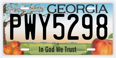 GA license plate PWY5298
