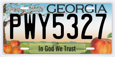 GA license plate PWY5327