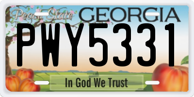 GA license plate PWY5331