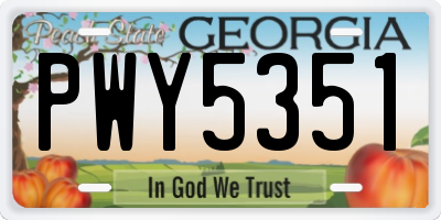 GA license plate PWY5351