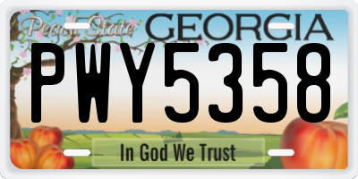 GA license plate PWY5358