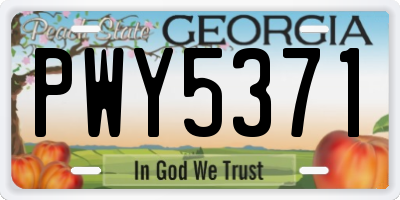 GA license plate PWY5371