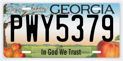 GA license plate PWY5379