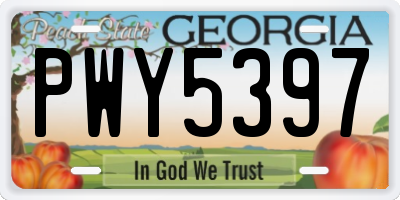 GA license plate PWY5397
