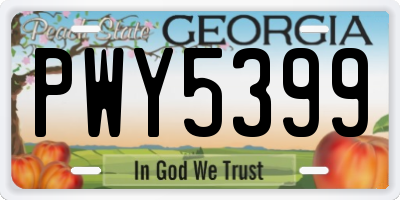 GA license plate PWY5399