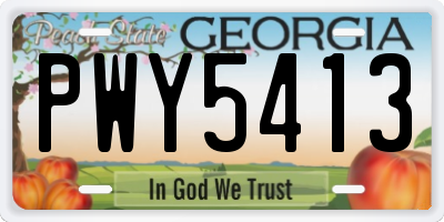 GA license plate PWY5413