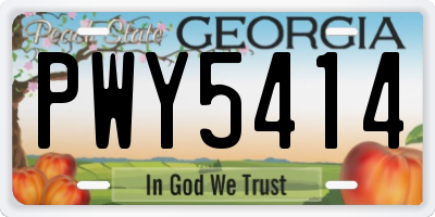 GA license plate PWY5414