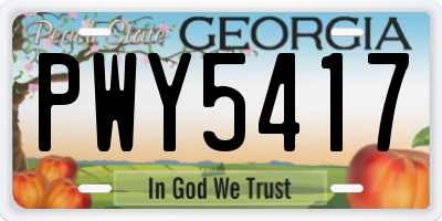 GA license plate PWY5417