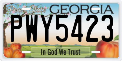 GA license plate PWY5423