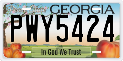 GA license plate PWY5424