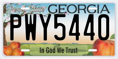 GA license plate PWY5440