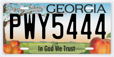GA license plate PWY5444