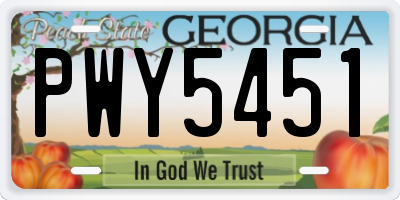 GA license plate PWY5451