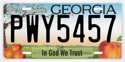 GA license plate PWY5457