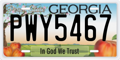 GA license plate PWY5467