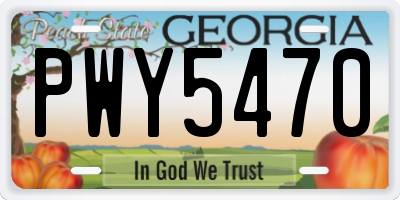GA license plate PWY5470
