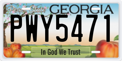 GA license plate PWY5471
