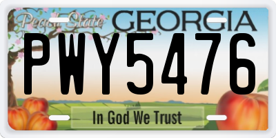 GA license plate PWY5476