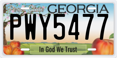 GA license plate PWY5477