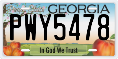 GA license plate PWY5478