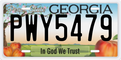 GA license plate PWY5479